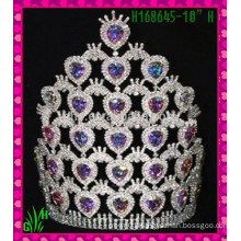 New design Rhine gold stone crown hot new products tiara,china wholesale tiara